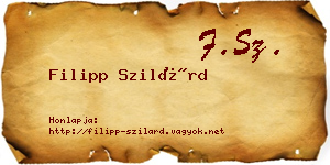 Filipp Szilárd névjegykártya